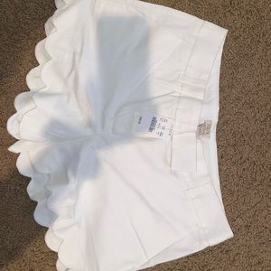 J Crew Scalloped Shorts | White